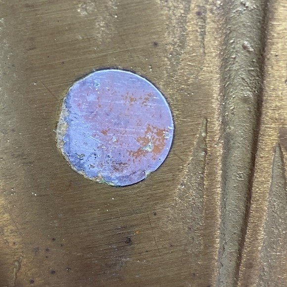 Vintage Large Brass Leaf Trinket Dish Vanity Tray Decorative Collectible - Picture 7 of 12